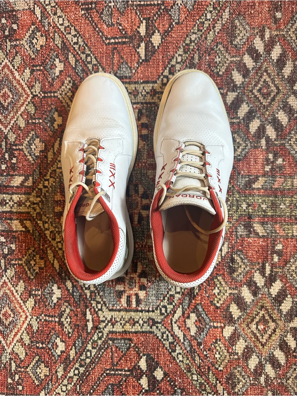 Nike Air Jordan ADG 5 Golf Spikeless White Fire Red Size 9